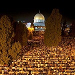 نحو 500 ألف من المقدسيين وعرب الداخل الفلسطينى والضفة الغربية يقومون بإحياء ليلة القدر فى المسجد الأقصى المبارك.