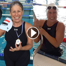 فيديو وصور سباحة مصرية، 76عامًا، تحرز بطولات عالمية في السباحة